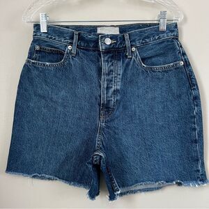 Everlane Organic Cotton High Rise Raw Hem Blue Denim Women's Shorts SZ 29